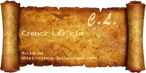 Czencz Lúcia névjegykártya